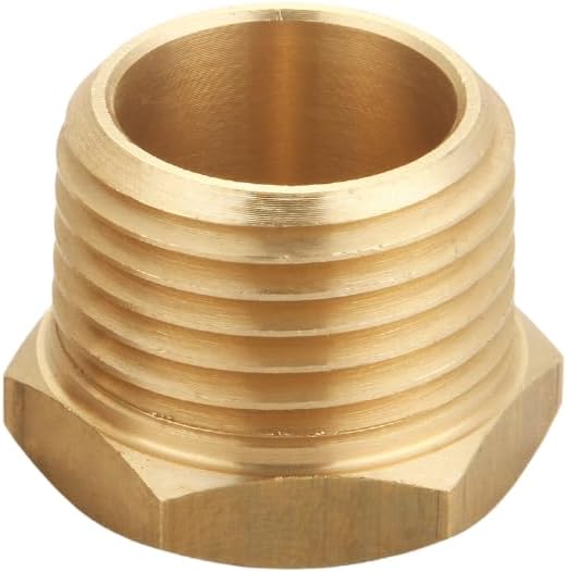 1/2 Inch NPT Male x 1/4 Inch NPT Female Brass Pipe Fitting, Hex Bushing, Reducer Adapter (10 Piece)