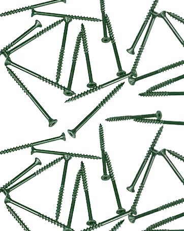 Wood Screws 3 inch, 300pcs Countersunk Self Tapping Screws #10x3, Carbon Steel, Against Rust and Corrosion Screw, Green Coated Exterior Wood/Deck Screws, Star Drive with Bit