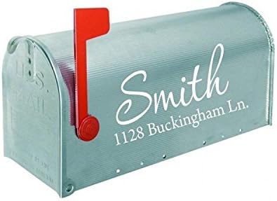Mailbox Decals Personalized Address and Street Name Outdoor Stickers VWAQ-CMB1 (12 Inch X 6 Inch, White)