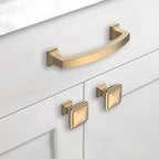 Asidrama 10 Pack 4 Inch(102mm) Hole Centers Champagne Bronze Kitchen Cabinet Handles, Gold Cabinet Pulls Kitchen Cabinet Hardware for Cupboard Drawer Pulls