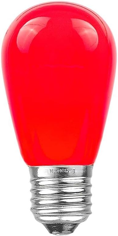 Novelty Lights 25 Pack S14 Outdoor Patio Edison Replacement Bulbs, E27 Medium Base, Ceramic Multi, 11 Watt