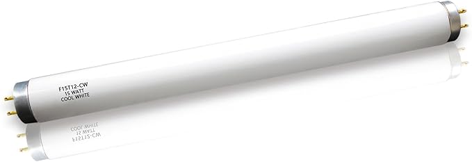 F15T12-CW T12 15 Watt 18 Inch Fluorescent Light Bulb,F15T12-CW 15 Watt Cool White,4100K,T12 Linear Fluorescent Lamp,Medium Bi-Pin G13 Base,850 Lumens(4Pack)
