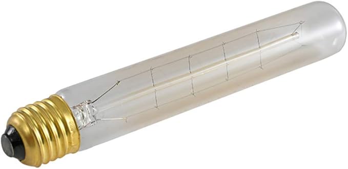 E26 40W Vintage Light Bulb T9/T185 Antique Filament Lamp T10/T30 Long Tubular Bulb Retro Amber Incandescent Light for Chandelier Pendant Industrial Hanging Light 2200K Warm White AC 110V Pack of 4