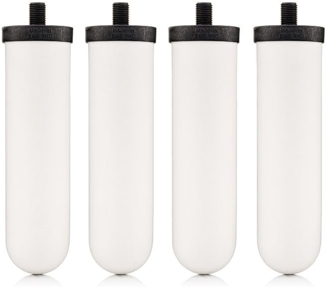 British Berkefeld Doulton 8674 Ultra Sterasyl Ceramic Filter Candle for Countertop Gravity Water Filter System Short Mount 7" - 4 Pack