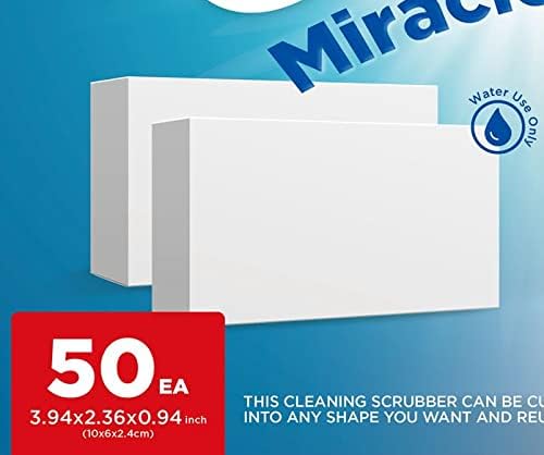 CLEAN Miracle Eraser Pads, 50 Count – Multi-Surface, Chemical-Free Cleaning Pads for Home