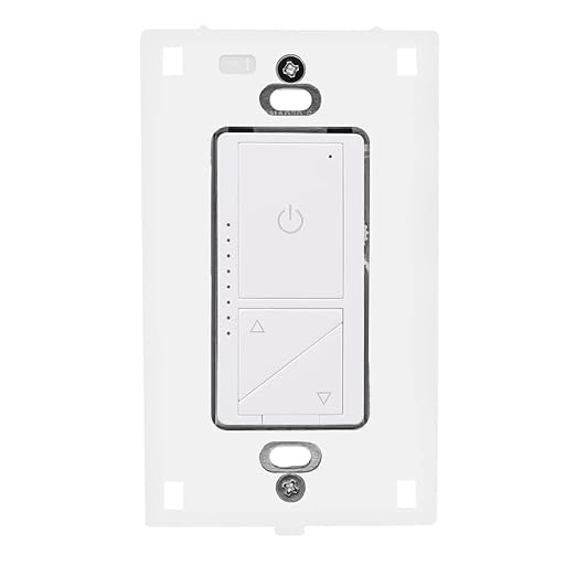 Maxxima 3-Way/Single Pole Digital Dimmer Wall Light Switch - Featuring Brightness Indicator Lights, 600 Watt, LED Compatible, Decorative Screwless White Wall Plate Cover Included