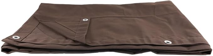 Mytee Products 8' x 10' Dark Brown Canvas Tarp 12oz - Water Resistant & Breathable - Heavy Duty Tarps - Multipurpose Tarpaulin Cover for Camping Tent