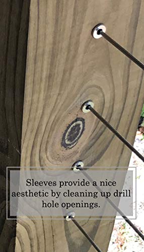 Cable Railing Stainless Steel Protector Sleeves for Wood and Composite Posts for 1/8", 5/32" or 3/16" Cables (Lot of 100)