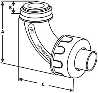 Sealproof 2-Inch 2 Pack Non-Metallic Liquid-Tight 90-Degree Conduit Connector Fitting, 2" Dia 2-Pack