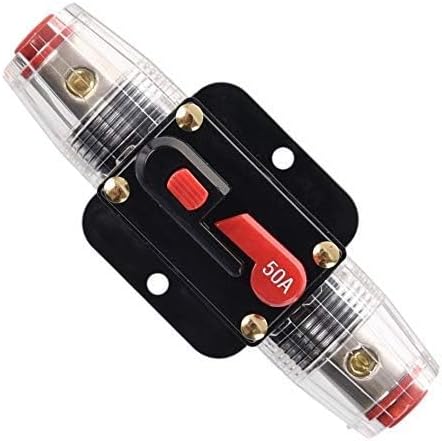 Fuse Holders 50amp 20-300A Inline Circuit Breaker for Car Audio and Amps Overload Protection Reset Fuse Inverter 12V-24V DC Replace Fuses