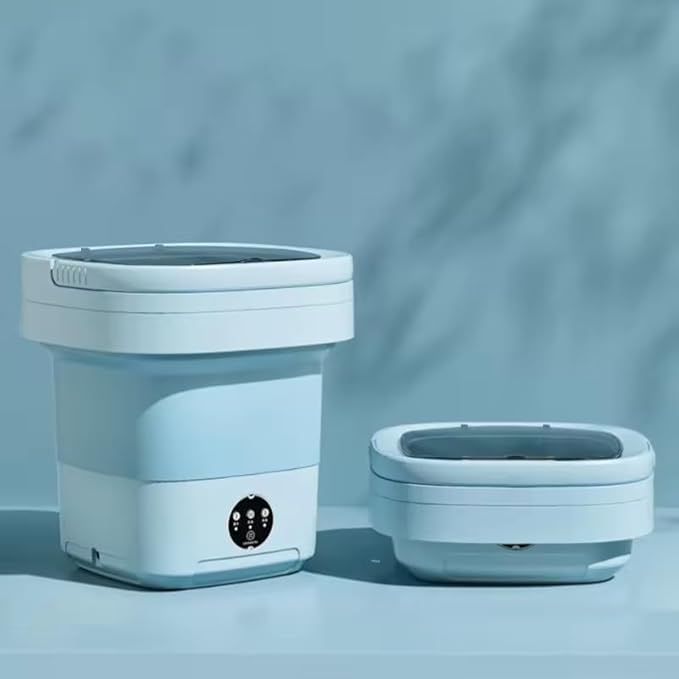 11L Portable Washing Machine with Foldable Design and 3 Cleaning Modes - Mini Washer for Baby Clothes, Underwear, Socks, and Small Items - Ideal for Apartment, Dorm, Camping, Travel (Blue)