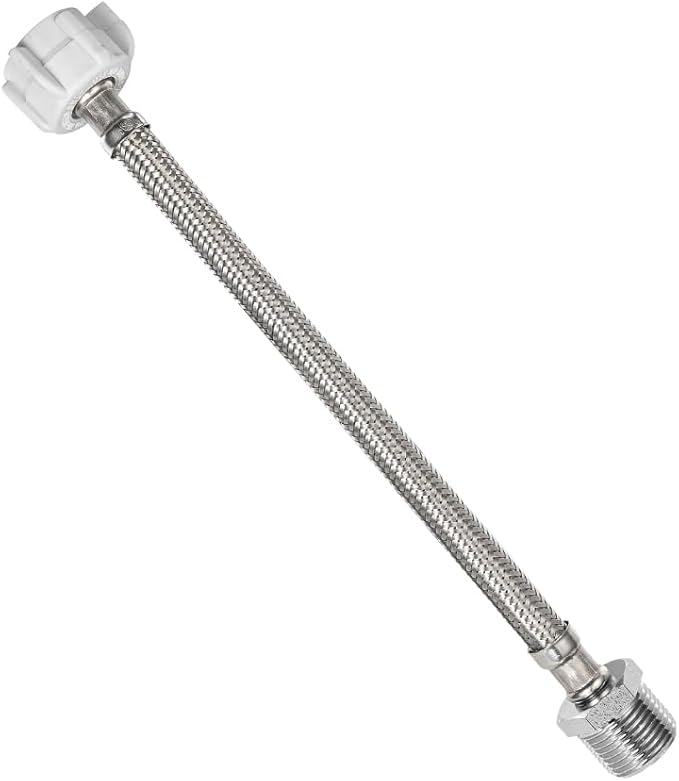 8 Inch Flexible Toilet Connector Extension, 7/8 female x 7/8 male Hose Adapter, Stainless Steel Braided Hose to Toilet Tank Compatible,1 pcs