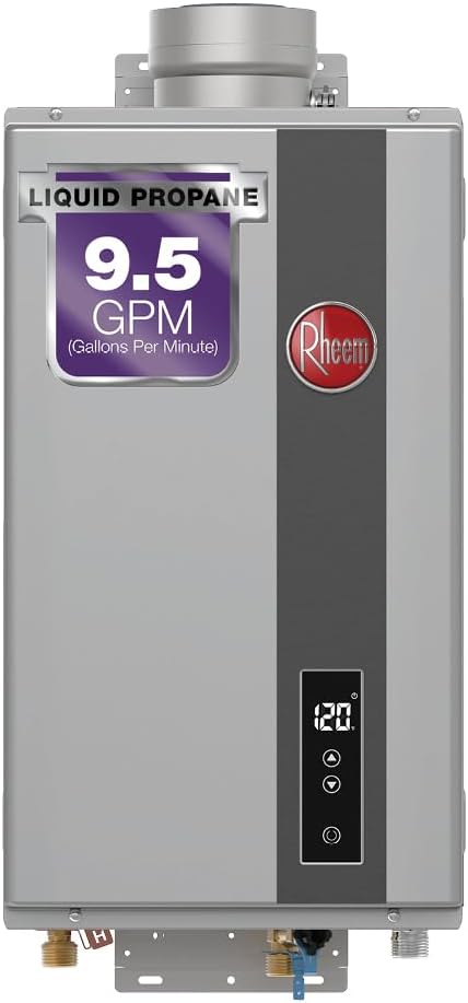 Rheem RTG-95DVELP-3 High Efficiency Non-Condensing Indoor Tankless Liquid Propane Water Heater, 9.5 GPM with WiFi