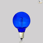 10 Pack G40 Blue Led Replacement Bulbs,E12/C7 Candelabra Base,1 Watt Shatterproof Colored Bulbs for Christmas Halloween Outdoor Indoor Decor (Blue)