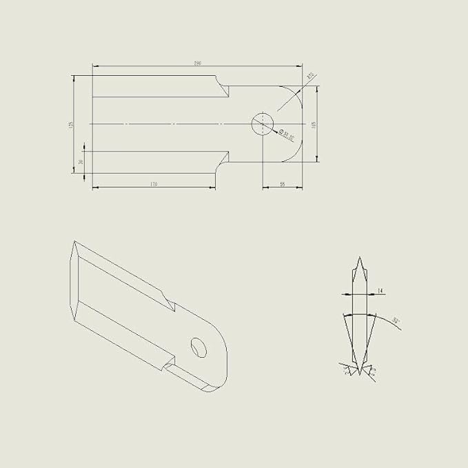 1 pair Blades For Articulating Brush Cutter ABC-13-125A Skid Steer Attachments