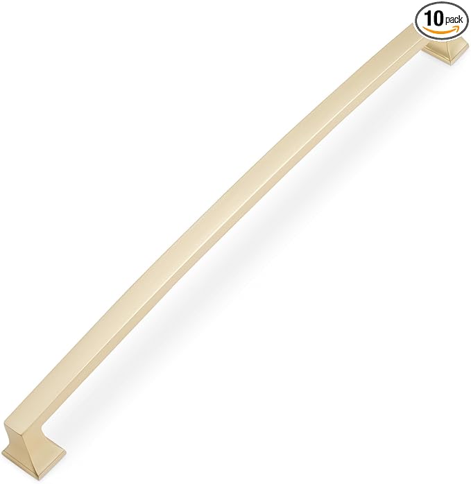 COTYKILEY 10 Pack 12.6 Inch(320mm) Brushed Brass Cabinet Handles Gold Kitchen Cabinet Pulls Cabinet Door Handles Kitchen Cabinet Hardware Cupboard Drawer Pulls Dresser Handles