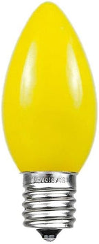 Novelty Lights 500 Case C7 Outdoor Ceramic Christmas Replacement Bulbs, Yellow, C7/E12 Candelabra Base, 5 Watt