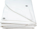 Mytee Products 10' x 12' White Canvas Tarp 12oz - Water Resistant & Breathable - Heavy Duty Tarps - Multipurpose Tarpaulin Cover for Camping Tent