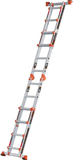 Ladder, A Frame 4 Step Ladder Extension, 14 FT Anti-Slip Multi Position & Storage Folding Ladder, 330 lbs Security Load Telescoping Aluminum Ladders for Stairs Home Indoor Outdoor Roof