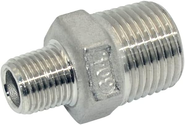 1/2" x 1/4" Male Threaded Reducing Nipple Fitting/Adapter,Stainless Steel SS304 NPT Pipe Hex Reducer