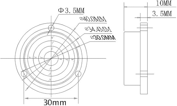 Metal Horizontal Bubble Cow Eye Level Universal Horizontal Bubble Flange Water Bubble Level Horizontal Bubble Small Household (40 * 10mm)