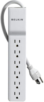 Belkin 6-Outlet Commercial Power Strip Surge Protector with 2.5ft Cord, 555 Joules,White