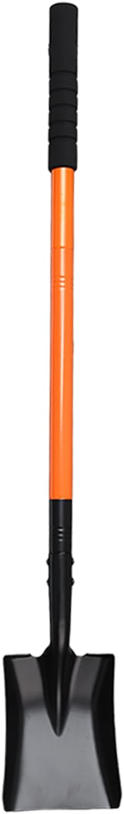 Small Square Shovel 43.3Inches Small Shovel with Metal Handle Garden Tool for Camping Farming Gardening Digging, Orange