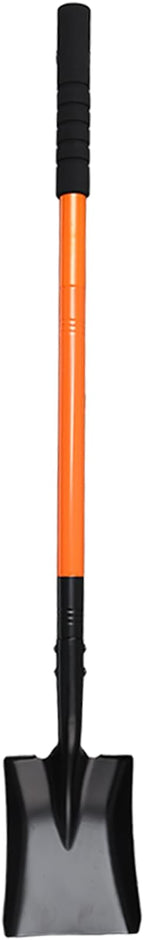 Small Square Shovel 43.3Inches Small Shovel with Metal Handle Garden Tool for Camping Farming Gardening Digging, Orange