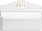 Whitehall Custom Wall Mount Mailbox Package - Mail Box with Monogram, Sand Cast Aluminum, Classic Design White Personalized in Goldtone