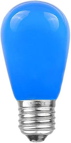 Novelty Lights 25 Pack S14 Outdoor Patio Edison Replacement Bulbs, E27 Medium Base, Ceramic Multi, 11 Watt