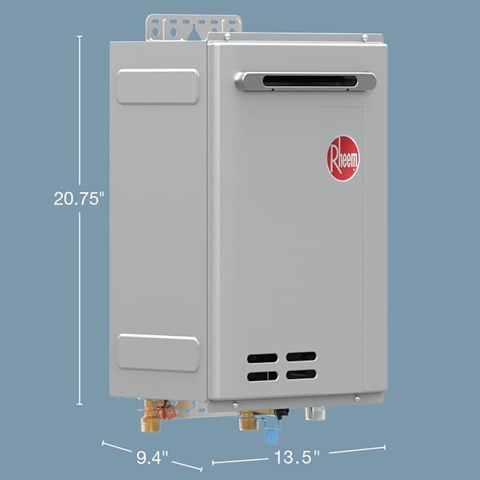 Rheem High Efficiency Non-Condensing Outdoor Tankless Liquid Propane Water Heater, 8.4 GPM