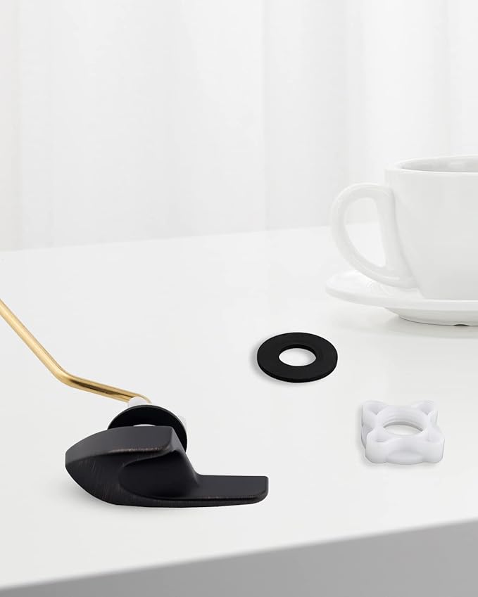 2 Pack Universal Brass Toilet Handle Replacement Kit, Side/Angle Mount Toilet Flush Handle Compatible with Kohler K-GP30324-CP/TOTO/American Standard, Stainless Steel Flapper Chain, Oil Rubbed Bronze