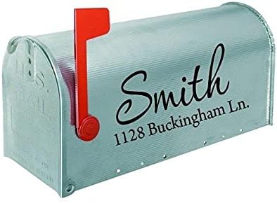 Mailbox Decals Personalized Address and Street Name Outdoor Stickers VWAQ-CMB1 (19 Inch X 9 Inch, Black)