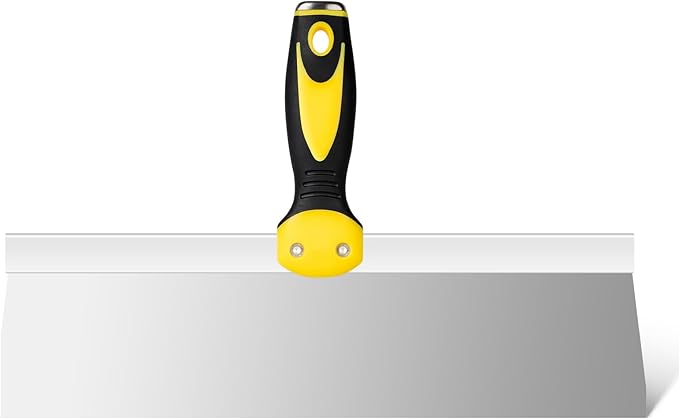 Mister Rui Taping Knife, 14 Inch Stainless Steel Drywall Tools, Soft Grip Handle, Spackle Knife, Taping Tools for Effortless Drywall Repairs & Finishing Touches
