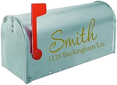 Mailbox Decals Personalized Address and Street Name Outdoor Stickers VWAQ-CMB1 (19 Inch X 9 Inch, Gold)