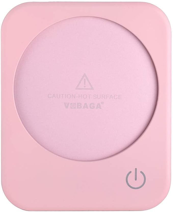 VOBAGA Coffee Mug Warmer with 4 Hours Auto Shut-Off, Coffee Warmer Plate for Office Home Desk Use with 3 Temperature Settings, Electric Cup Warmer for Cocoa,Tea, Milk, Water, for Gifts, Pink (No Cup)