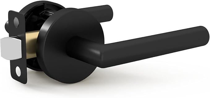 Mega Handles Ronn Passage Lever Door Handle Set for Hallway, Closet and Bathroom, Heavy Duty Door Levers, Fits All Standard Door Sizes, Screws Included - Matte Black (1 Pack)