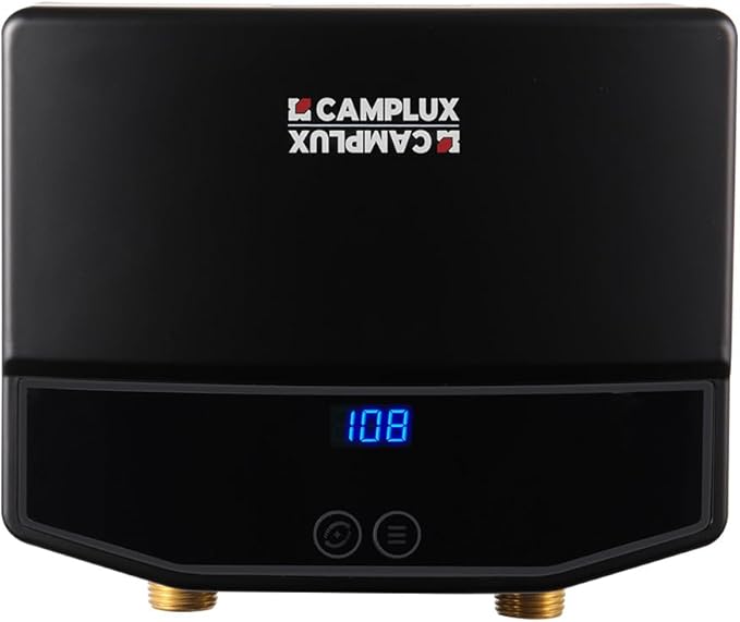 CAMPLUX Tankless Water Heater Electric, Point of Use Instant Hot Water Heater, 3.5kW (TE04B) 120V for Sink with Self Modulating Technology, Black