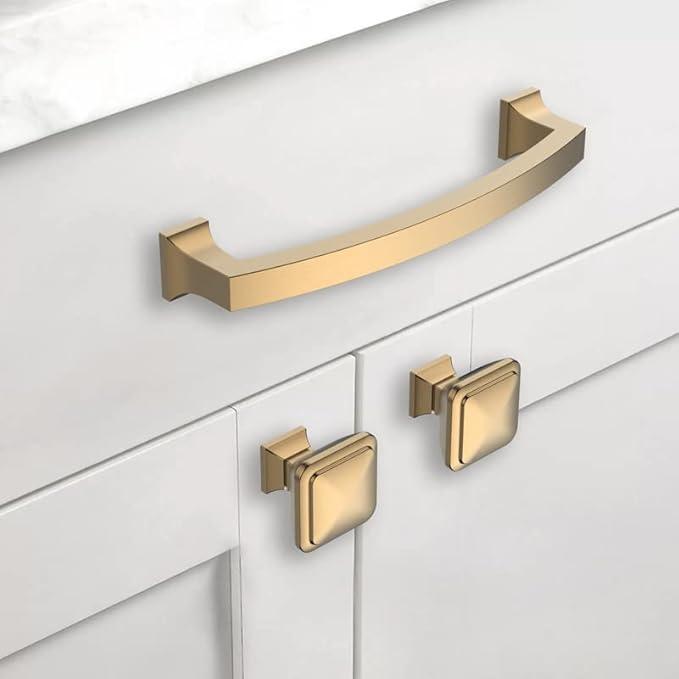 Asidrama 20 Pack 5 Inch(128mm) Hole Centers Champagne Bronze Kitchen Cabinet Handles,Brushed Brass Cabinet Pulls Gold Kitchen Cabinet Hardware for Cupboard Drawer Pulls Dresser Handles