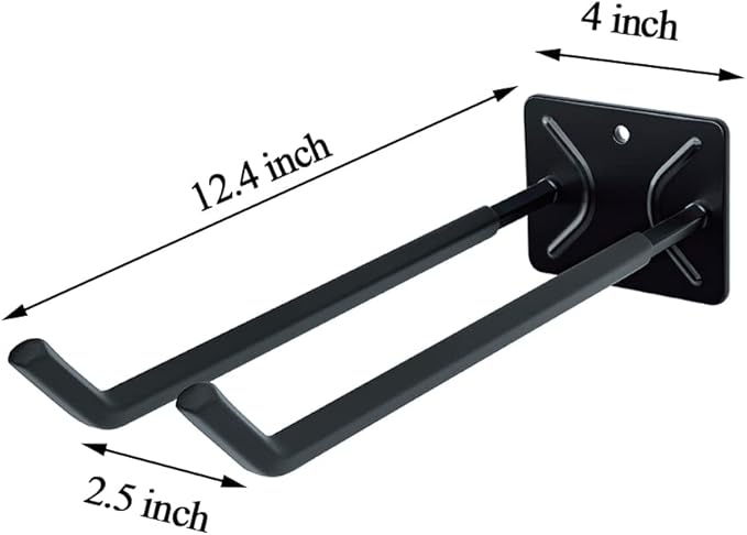 Ultrawall Garage Storage Hooks, Heavy Duty Steel Tool Organizer, 12.4 Inch Wall Mount Hangers Racks for Car Tires, Ladders, Chairs, Ropes and Garden Tools, 2 Pack