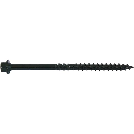 #14 X 4 Heavy Duty Black Timber/Log/Landscaping Wood Screws - Exterior Coated Heavy Duty Screws (50 Count Screw Count - Heavy Duty Black Log Wood Screws)