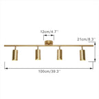 KCO Lighting 4-Light Flush Mount Track Lighting Fixtures Modern Kitchen Track Lights Brass Gold Ceiling Light Spotlight Mid Century Bar Spot Lights Indoor