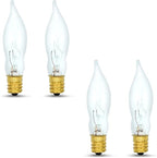 lumenivo 7.5 Watt Light Bulbs 120V/130V Bent Tip Candelabra, Flame Tip Chandelier Bulbs, Flame Shaped Light Bulbs Standard Base – Replacement Christmas Candle Tip Incandescent E12 Bulbs – 4 Pack