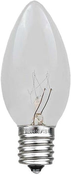 Novelty Lights Incandescent Christmas Replacement Bulbs - Indoor/Outdoor Individual Bulbs for Christmas Tree, Display, & More - C9/E17 Intermediate Base, 7 Watt Lights (Clear, 25 Pack)