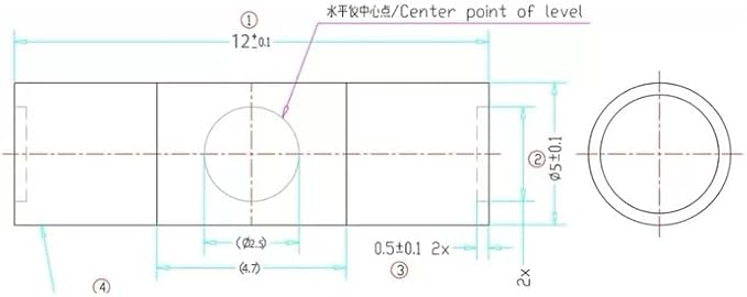JYK Mini Cylindrical Level 30pcs, 5x12mm Small Horizontal Bubble Levels - Ideal for Measuring, Layout & DIY Projects