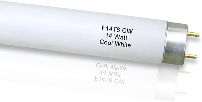 Valoisa 4Pack F14T8/CW 14W 15 Inch T8 4100K Linear Fluorescent Light Bulb,14 Watts, G13 Medium Base,T8 Tube,14 3/4" MOL,1" Dia,4100K Cool White