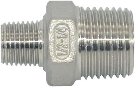 1/2" x 1/4" Male Threaded Reducing Nipple Fitting/Adapter,Stainless Steel SS304 NPT Pipe Hex Reducer
