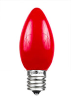 Novelty Lights 500 Case C9 Ceramic Outdoor Christmas Replacement Bulbs, Red, E17/C9 Intermediate Base, 7 Watt