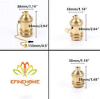 2 Pack Solid Brass Light Socket with 2 Socket Rings, Removable Turn Knob Version, Top Quality Supplies for Handmade Lighting, Lamps, Pendants etc (Natural Brass-Switch)