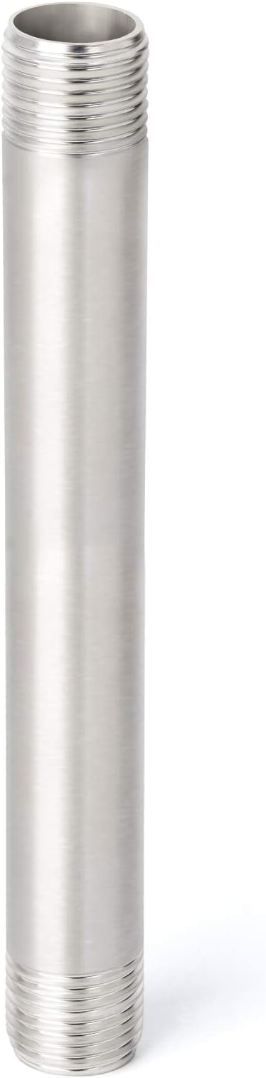 TAISHER 2PCS Stainless Steel Pipe Fittings, 3/8" NPT x 3/8" NPT Male Threaded, 8" Length Nipple Cast Pipe